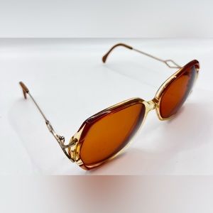 Vintage Metzler 5890 Brown Translucent Oval Sunglasses Frames Only